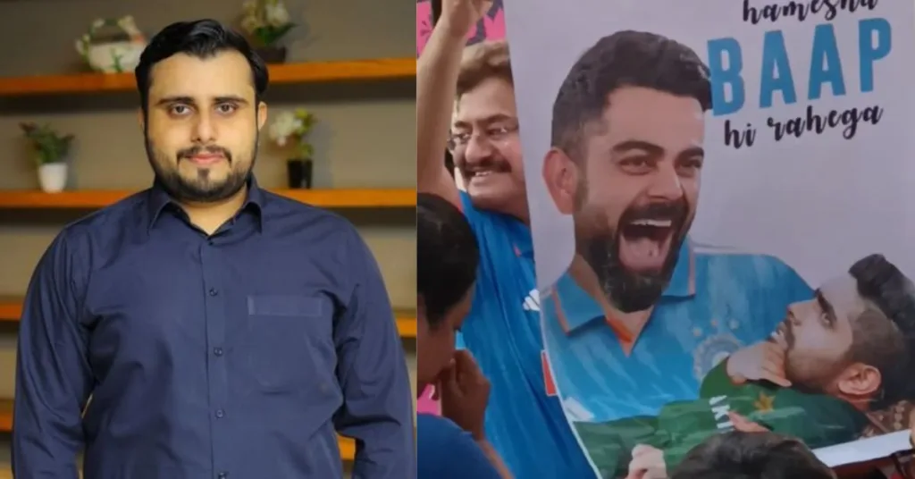 Pakistani Sports Journalist Gets Mad When A Fan Made A Poster With Virat Kohli And Babar Azam In It