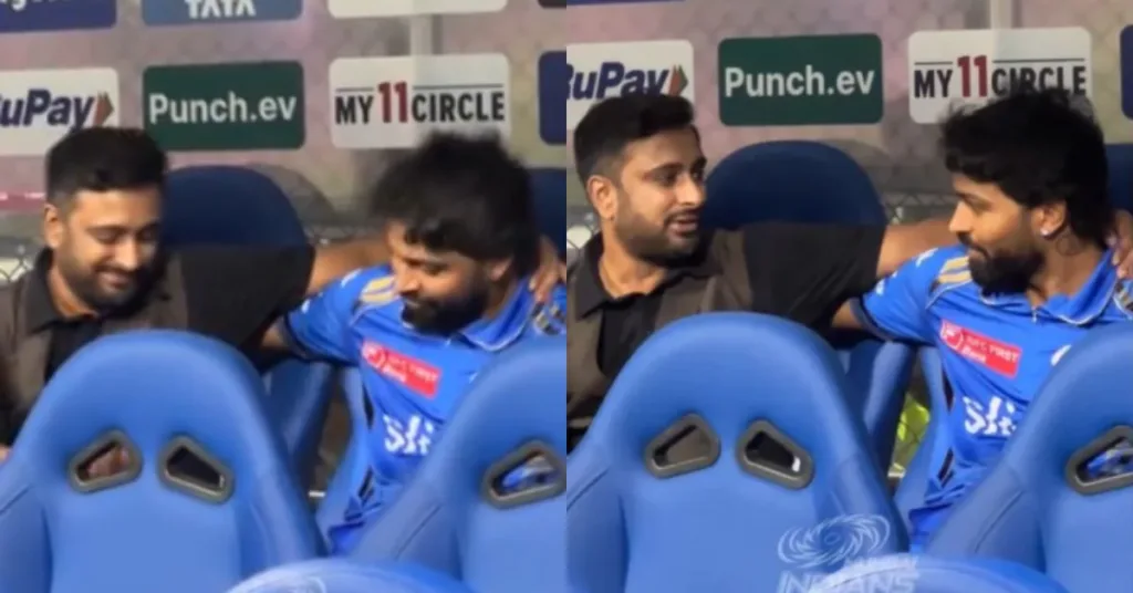 Amid Criticism Ambati Rayudu Consoles Hardik Pandya In The MI Dugout